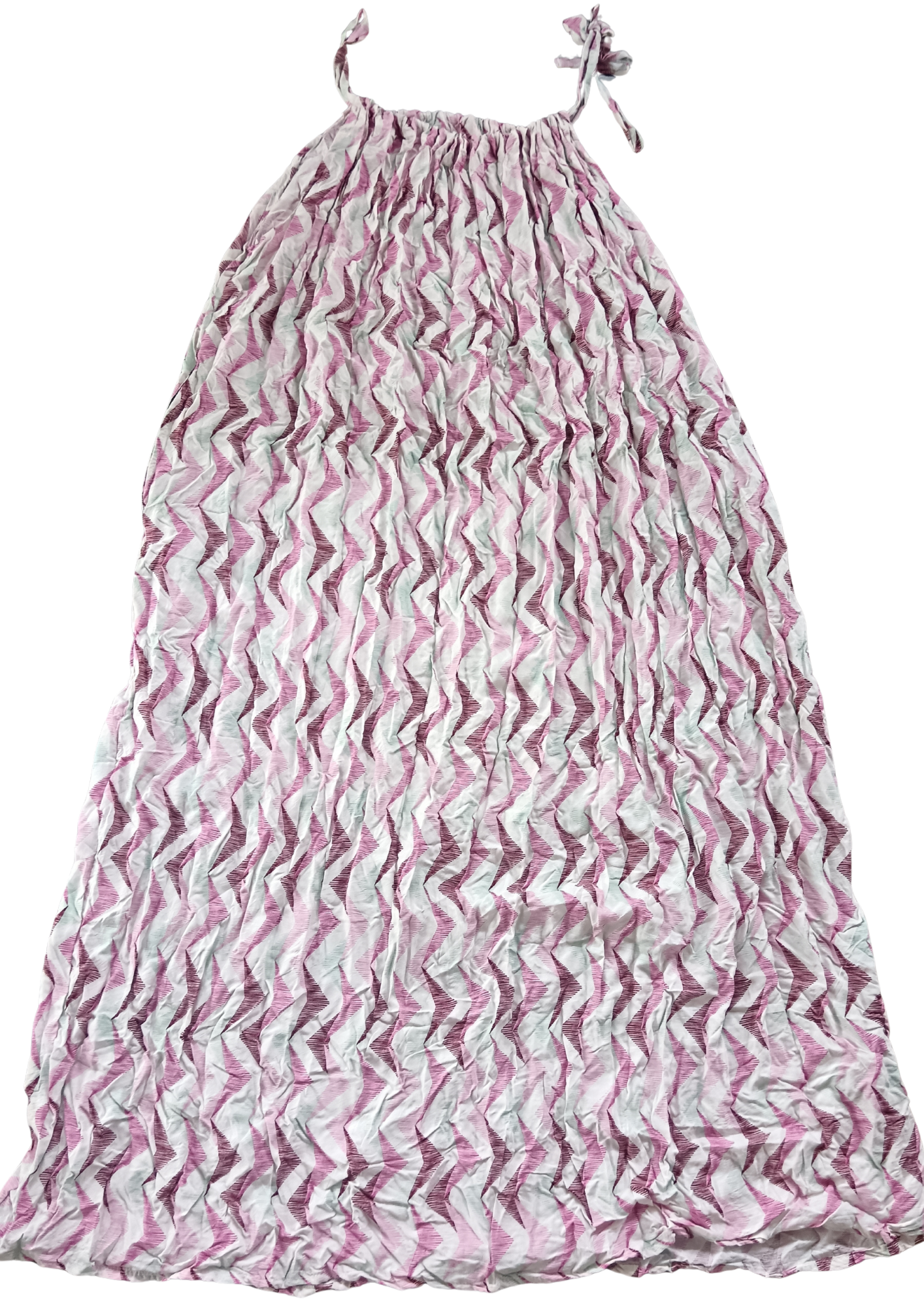 Pink Zig Zag Maxi Summer Dress